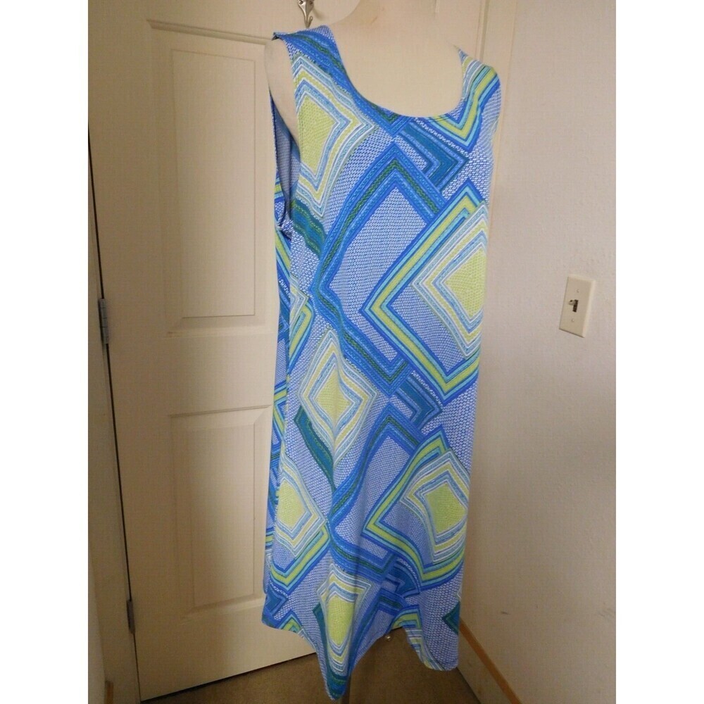 Super Cute CHICO'S Easywear Sleeveless  Below Knee Comfort Stretch Dress Large - Picture 2 of 5